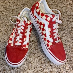 barely worn red checkered vans